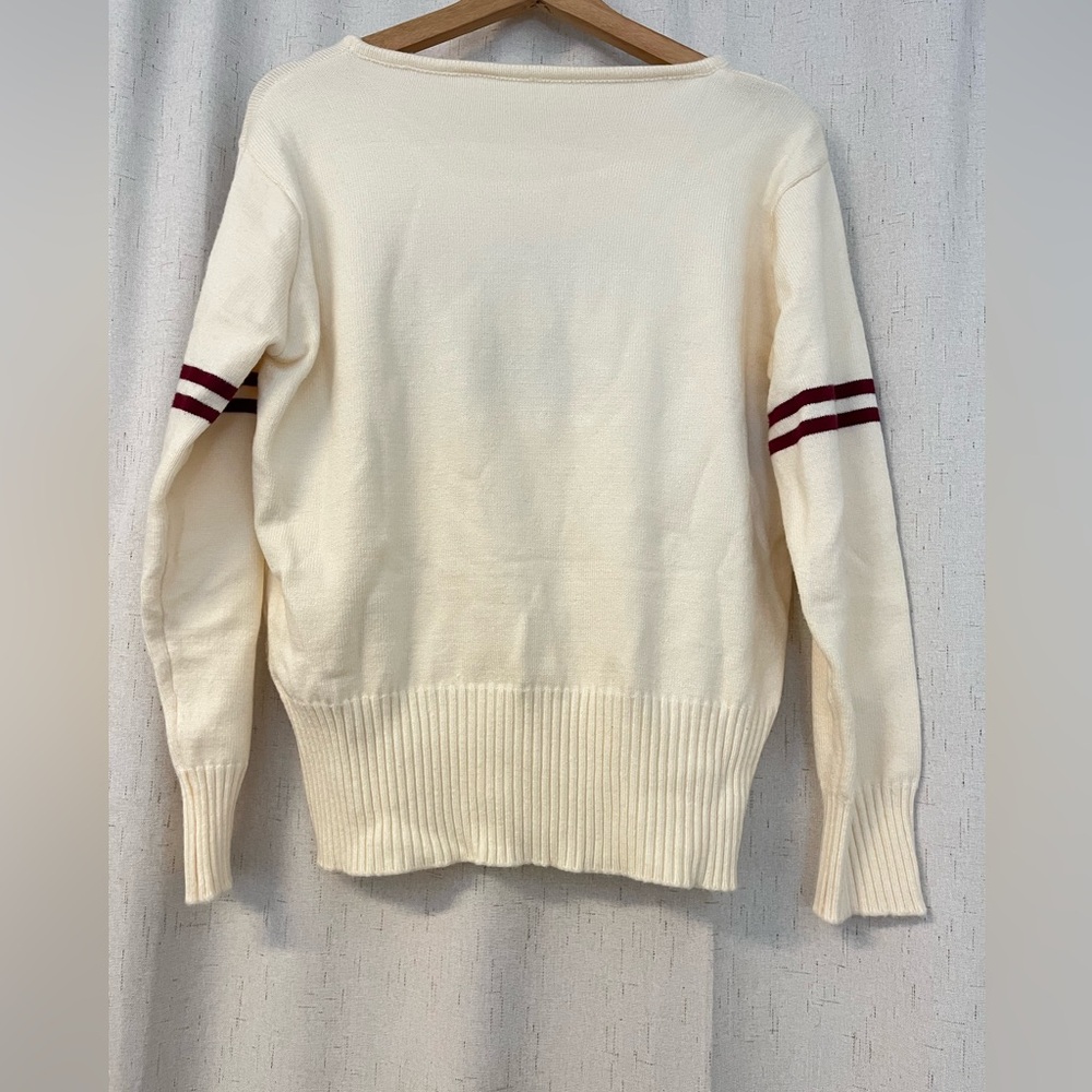 Taylor Swift Official Merch Varsity Knit Sweater Maroon Cream Red TV Era Medium - Picture 6 of 7